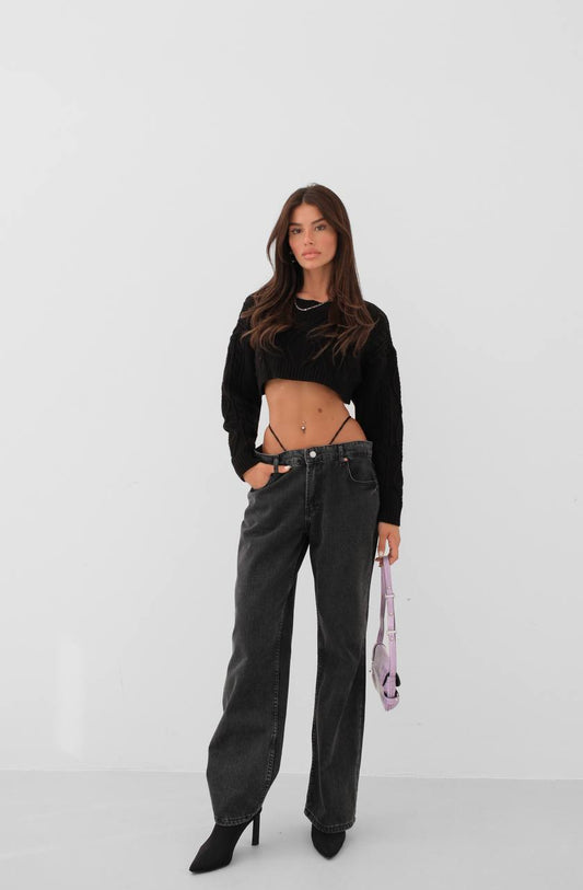 “ROGUE” Low Waist Jeans - Elastic Details