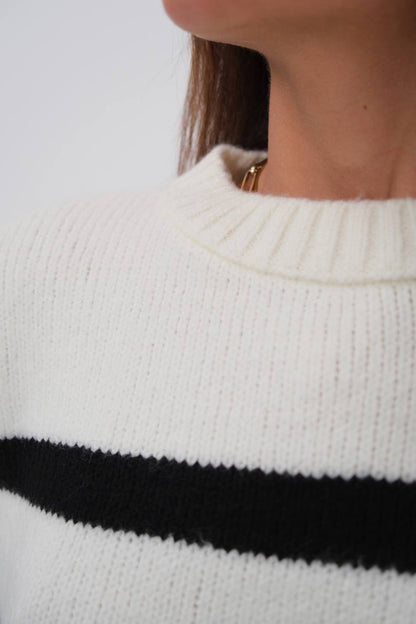 “COCO” Crew Neck Striped Knitted Sweater