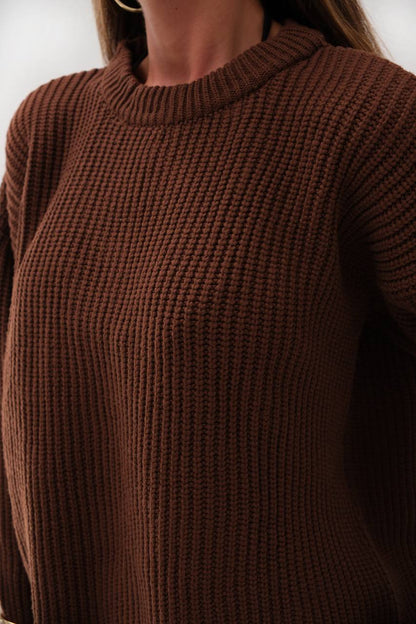 “MOCHA LUXE” Oversized Knitted Sweater